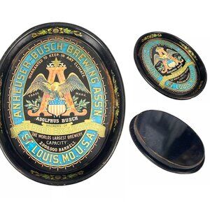 Anheuser-Busch Assn St. Louis MO Beer Vintage Metal Serving Tray Budweiser Eagle